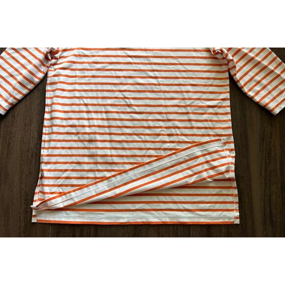 Saint James L'Atelier Women's Orange And White Striped Designer Blouse Small - Picture 5 of 12